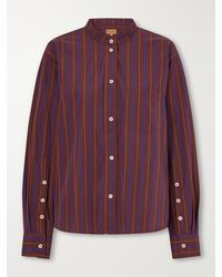 Jamie Haller - The Editor Striped Cotton And Silk-Blend Poplin Shirt - Lyst