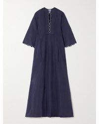 Thierry Colson - Rachel Embroidered Cotton And Linen-Blend Maxi Dress - Lyst