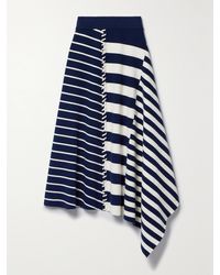 Jonathan Simkhai - Braylon Asymmetric Ribbed Striped Merino Wool Midi Skirt - Lyst