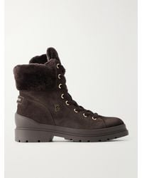 Bogner - St. Moritz Shearling-Trimmed Suede Ankle Boots - Lyst