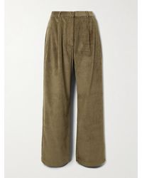 Frankie Shop - Pantalon Droit En Velours De Coton Côtelé À Plis Norstrand - Lyst