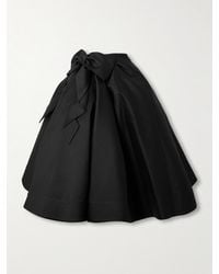 ShuShu/Tong - Bow-Embellished Wool And Silk-Blend Twill Midi Skirt - Lyst
