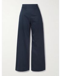 Carolina Herrera - Hose Mit Weitem Bein Aus Satin Aus Einer Baumwollmischung - Lyst