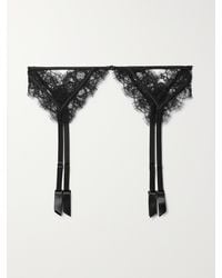 Kiki de Montparnasse - Satin-Trimmed Silk-Blend Leavers Lace Suspender Belt - Lyst