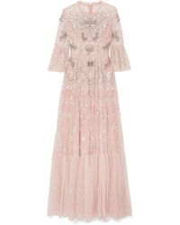 Needle & Thread Dragonfly Garden Embellished Embroidered Tulle Gown - Pink