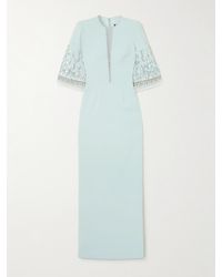 Jenny Packham - Kalani Robe Aus Cady Mit Tüllbesätzen Und Verzierungen - Lyst