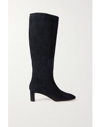 Aeyde Taylor Suede Knee Boots - Blue