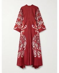 La DoubleJ - Icon Magnifico Maxikleid Aus Seiden-Twill Mit Blumenprint - Lyst