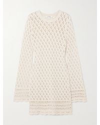 FRAME - Net Sustain Crocheted Organic Cotton And Silk-Blend Mini Dress - Lyst