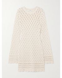 FRAME - Net Sustain Crocheted Organic Cotton And Silk-Blend Mini Dress - Lyst