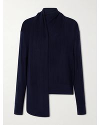 Maria McManus - Scarf-Detailed Ribbed Merino Wool Sweater - Lyst
