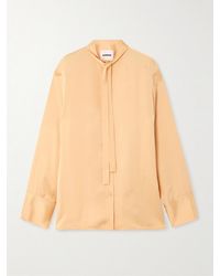 Jil Sander - Hemd Aus Satin Mit Schluppe - Lyst