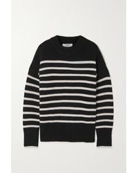 La Ligne Marin Striped Wool And Cashmere-blend Jumper - Black