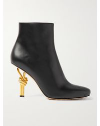 Bottega Veneta - Knot Leather Ankle Boots - Lyst