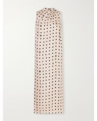 Altuzarra - Jackie Bead-Embellished Gathered Printed Silk-Satin Maxi Dress - Lyst