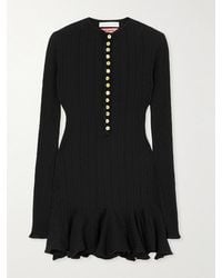 Conner Ives - Ribbed And Pointelle-Knit Organic Cotton-Jersey Mini Dress - Lyst