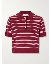 arch4 - Octavia Cropped Striped Cashmere Polo Shirt - Lyst