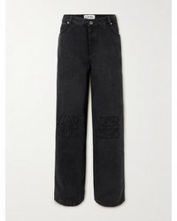 Loewe - Anagram Baggy Appliquéd High-Rise Wide-Leg Jeans - Lyst