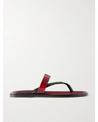 Dries Van Noten - Eel-Effect Leather Sandals - Lyst