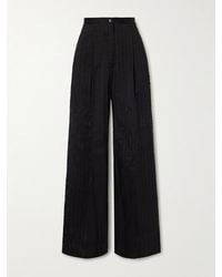 Giuliva Heritage - Elsa Hose Mit Geradem Bein Aus Webstoff Mit Falten, Streifen Und Webpunkten - Lyst
