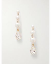 Jennifer Behr - Plated, Crystal And Pearl Earrings - Lyst