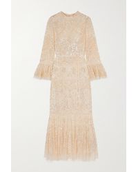 Needle & Thread Snowdrop Robe Aus Tüll Mit Pailletten - Pink