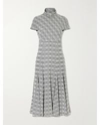 Emilia Wickstead - Thea Prince Of Wales Checked Woven Turtleneck Midi Dress - Lyst