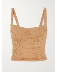 Dion Lee - Doric Shirred Gathered Stretch-Jersey Bustier Top - Lyst
