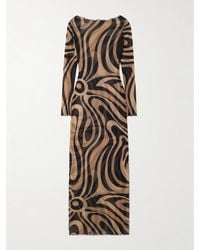 Emilio Pucci - Marmo Printed Mesh Maxi Dress - Lyst