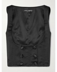Dolce & Gabbana - Double-Breasted Duchesse Silk-Satin Vest - Lyst