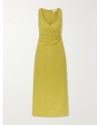 La Ligne - Noemi Gathered Recycled-Crepe Midi Dress - Lyst