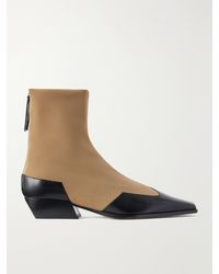 Emme Parsons - Western Minori Leather-Trimmed Stretch-Grosgrain Ankle Boots - Lyst