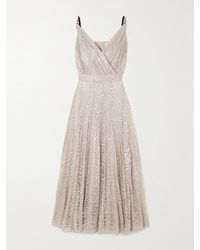 Erdem - Dorinda Embellished Metallic Chantilly Lace Midi Dress - Lyst