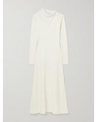 16Arlington - Gitsie Cotton-Trimmed Button-Detailed Ribbed Stretch-Jersey Midi Dress - Lyst