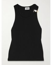 Jean Paul Gaultier - Tanktop Aus Geripptem Baumwoll-Jersey Mit Verzierung - Lyst