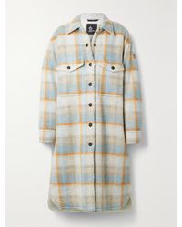Moncler - Vanay Checked Brushed Wool-Blend Felt Coat - Lyst