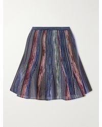 Missoni - Striped Metallic Crochet-Knit Mini Skirt - Lyst