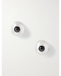AGMES - Large Doughnut Recycled Sterling Onyx Earrings - Lyst
