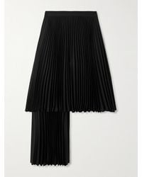 Bottega Veneta - Layered Pleated Twill Midi Skirt - Lyst