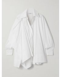 Givenchy - Bow-Detailed Draped Cotton-Poplin Shirt - Lyst