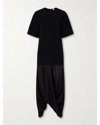 TOTEME - Cocoon Draped Paneled Voile Midi Dress - Lyst