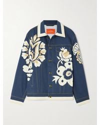 La DoubleJ - Jj Floral-Print Denim Jacket - Lyst