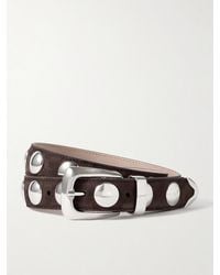 KHAITE - Benny Studded Suede Belt - Lyst