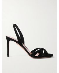 Aquazzura - Tati 85 Suede Slingback Sandals - Lyst