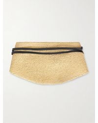 DEHANCHE - Undone Leather-Trimmed Raffia Belt - Lyst