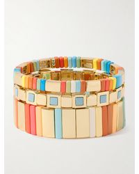 Roxanne Assoulin - La Sponda Set Aus Drei Armbändern Mit Emaille Und Goldfarbenen Details - Lyst