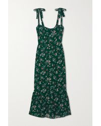 Reformation + Net Sustain Nikita Floral-print Crepe Midi Dress - Green