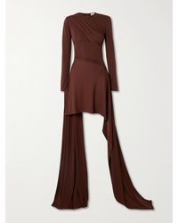 The New Arrivals Ilkyaz Ozel - Venus Asymmetric Draped Gathered Jersey Dress - Lyst