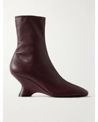Dries Van Noten - Leather Wedge Ankle Boots - Lyst