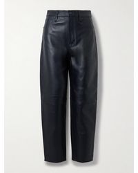 FRAME - The Leather Neat Leather Barrel-Leg Pants - Lyst